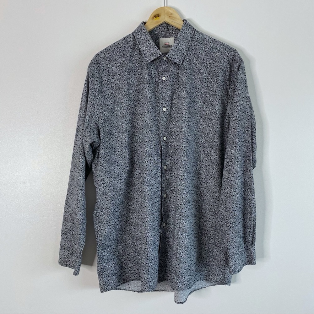Ben Sherman Black Floral Button Up Dress Shirt - Picture 3 of 11